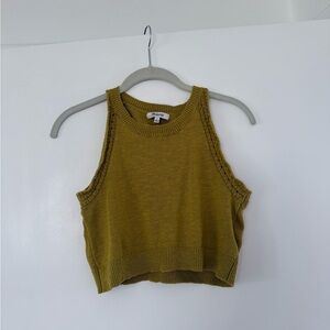 Olive Green Knit Crop Top